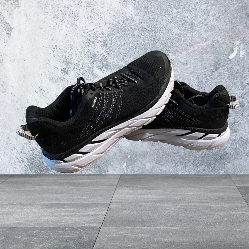 Hoka One One Clifton 6 Black White Women Running Shoes 1102873 BWHT Size 7.5 - Picture 12 of 16